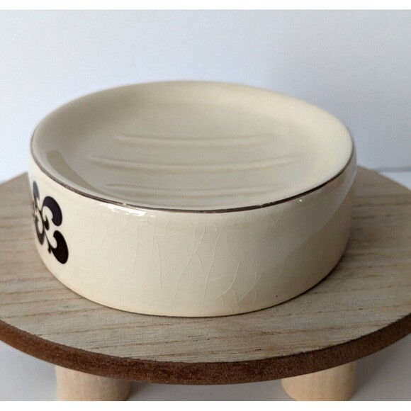 Vintage Franklin Toiletry Co Old Fashioned Luxury Barbershop Ceramic Soap Dish - Picture 4 of 8